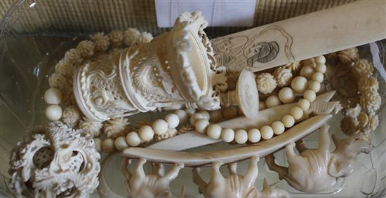 Collection of ivory items